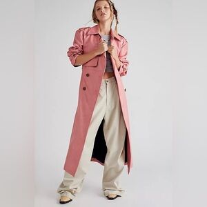 Free People Morrison Vegan Leather Trench Coat NEW